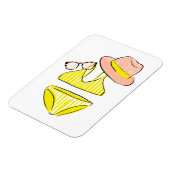 太陽を吸収 – 黄色の水着 マグネット (左側)