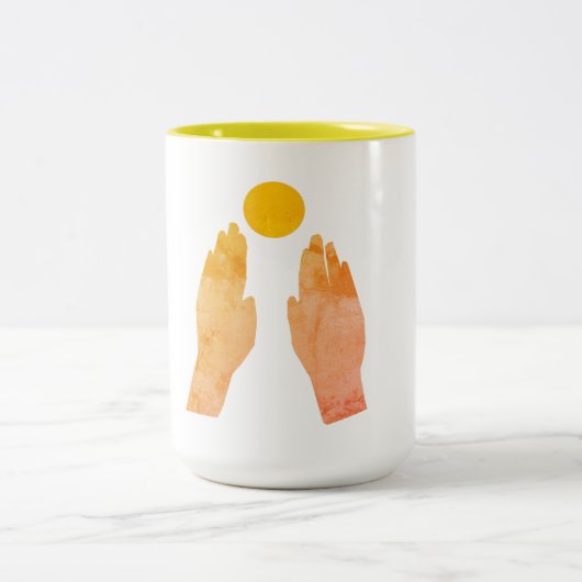 太陽を待っている ツートーンマグカップ (中央)