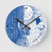 太陽を時計の中で照らす ラウンド壁時計 (正面)