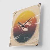 太陽を追いかけて スクエア壁時計 (傾斜)