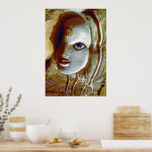 太陽を額に当てた女性/ポスター ポスター (キッチン)