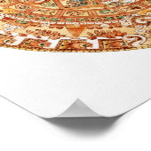 太陽アステカ石イラストレーション ポスター (角)