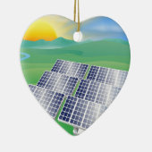 太陽エネルギーエネルギーイラストレーション セラミックオーナメント (右)