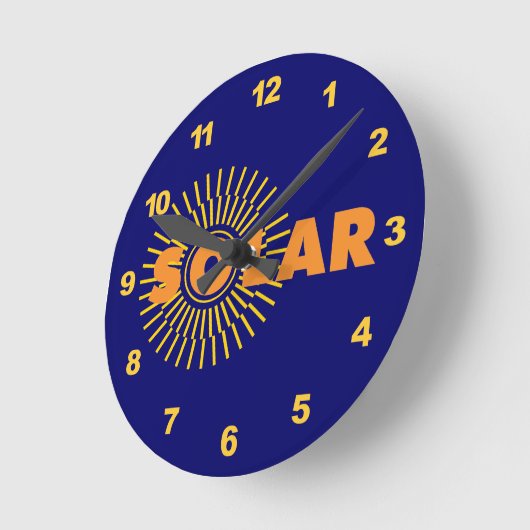 太陽エネルギー日曜日 ラウンド壁時計 (傾斜)