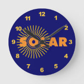 太陽エネルギー日曜日 ラウンド壁時計 (正面)