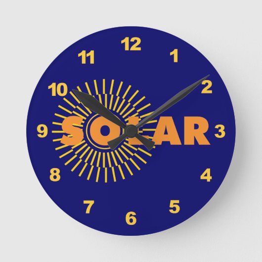 太陽エネルギー日曜日 ラウンド壁時計 (正面)