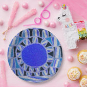 太陽エネル太陽のギーブルーホワイトブラック ペーパープレート (パーティー)