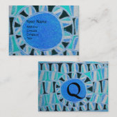 太陽エネル太陽のギーモノグラム青黄色ブラック 名刺 (正面/裏面)