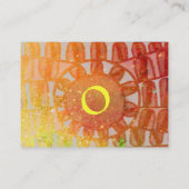 太陽エネル太陽のギーモノグラム黄明るい赤紫色紫 名刺 (裏面)