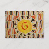 太陽エネル太陽のギーモノグラム黄色オレンジレッド黒 名刺 (裏面)