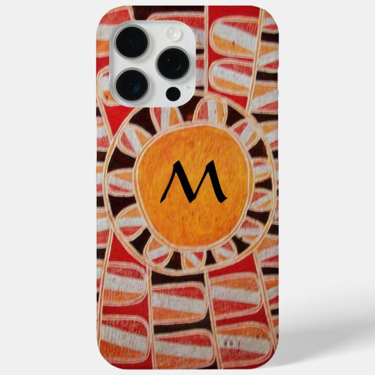 太陽エネル太陽のギーモノグラム黄色オレンジレッド黒 Case-Mate iPhoneケース (裏面)