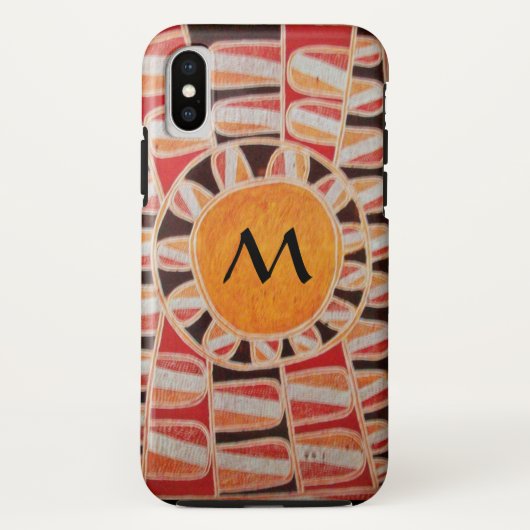 太陽エネル太陽のギーモノグラム黄色オレンジレッド黒 Case-Mate iPhoneケース (裏面)