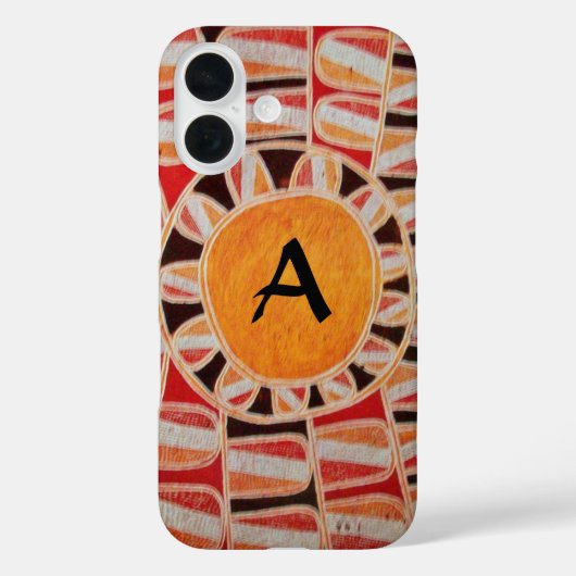 太陽エネル太陽のギーモノグラム黄色オレンジレッド黒 Case-Mate iPhoneケース (裏面)