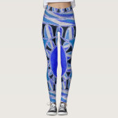太陽エネル太陽のギー抽象芸術幾何学青 レギンス (正面)