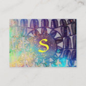 太陽エネル太陽のギー赤ルビーモノグラムイエローブルー 名刺 (裏面)