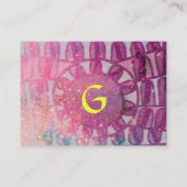 太陽エネル太陽のギー赤ルビーモノグラムピンクグリーン 名刺 (裏面)