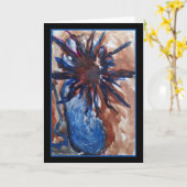 太陽オリジナルの芸術の挨拶状の青いつぼの花 カード (黄色い花)