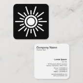 太陽シンボル01 – 黒の白 スクエア名刺 (正面/裏面)
