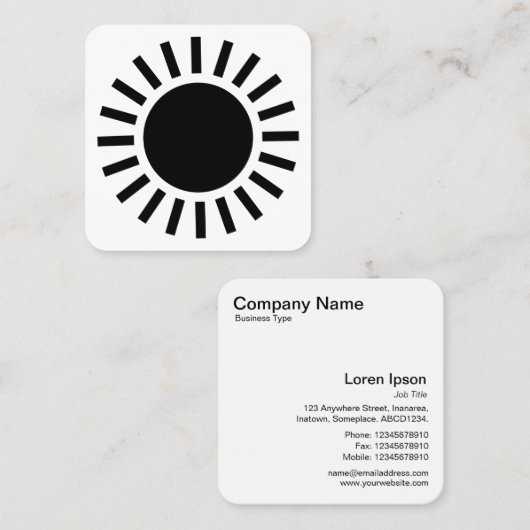 太陽シンボル02 – 黒(白) スクエア名刺 (正面/裏面)