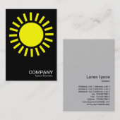 太陽シンボル – 黒の黄色 名刺 (正面/裏面)