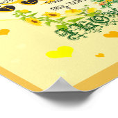 太陽パーソナライズされた光とハート ポスター (角)