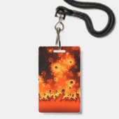太陽フレアのフラクタルの名前入りの記章 バッジ (Back with Lanyard)