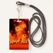 太陽フレアのフラクタルの名前入りの記章 バッジ (裏面ランヤード)