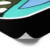 太陽モダンの1000年絵画半おもしろい ポスター (角)