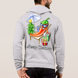 太陽ユーモアのあるとクリスマスツリーの下でメリークリスマス パーカ