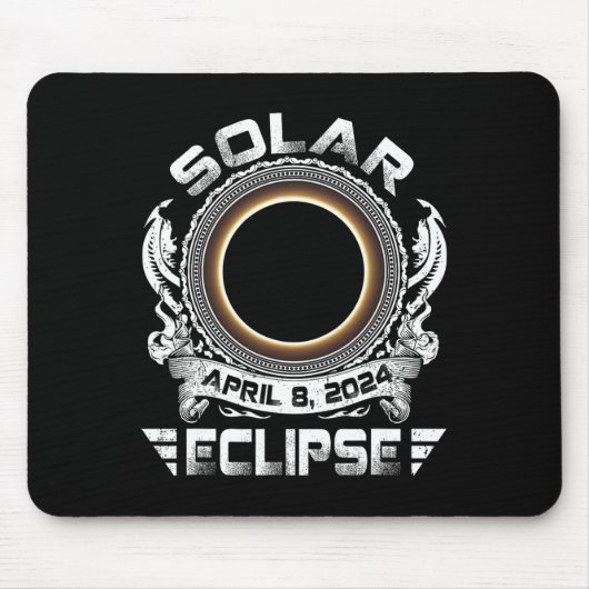 太陽レトロ太陽のEclipse 2024トータリティ4月8日の男性 マウスパッド (正面)
