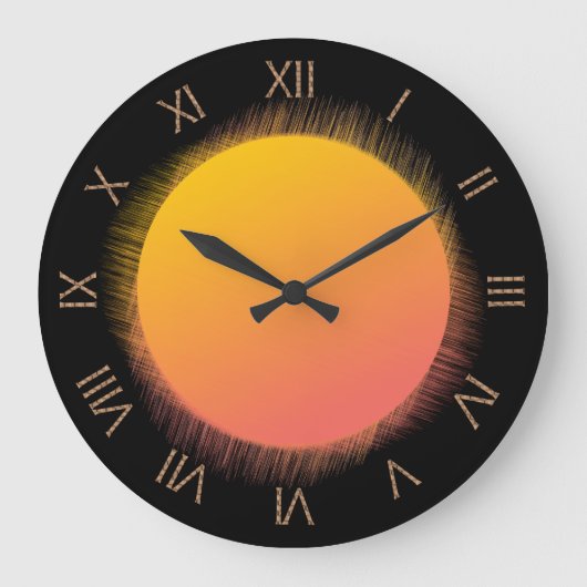 太陽ローマ数字 ラージ壁時計 (正面)
