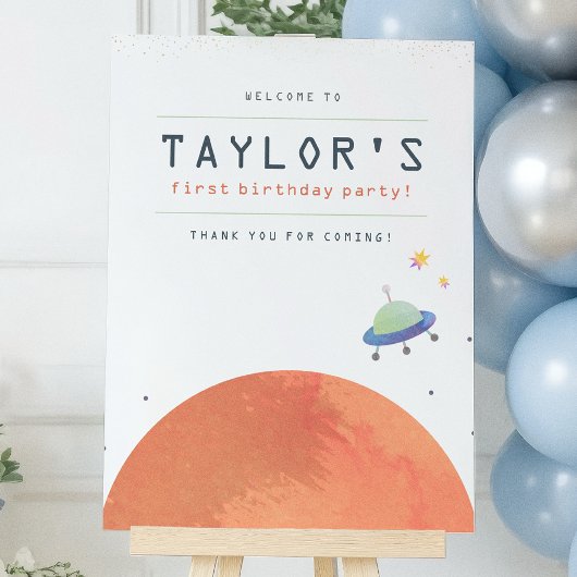太陽一周記念 スペースボーイ 誕生日 ウェルカム ポスター