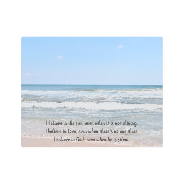 「太陽信じの中にいる」 メタルプリント (正面)