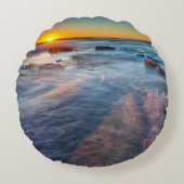 太陽光が太平洋の海 ラウンドクッション (正面)