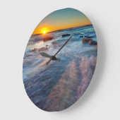 太陽光が太平洋の海 ラージ壁時計 (傾斜)