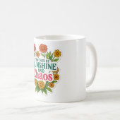 🌼🌞 「太陽光とカオスに支えられて」マグカップ ☕💥 コーヒーマグカップ (正面右)