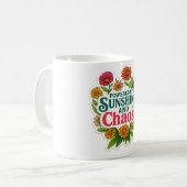 🌼🌞 「太陽光とカオスに支えられて」マグカップ ☕💥 コーヒーマグカップ (正面左)