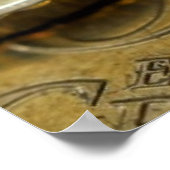 太陽光の下のユーロ硬貨 ポスター (角)