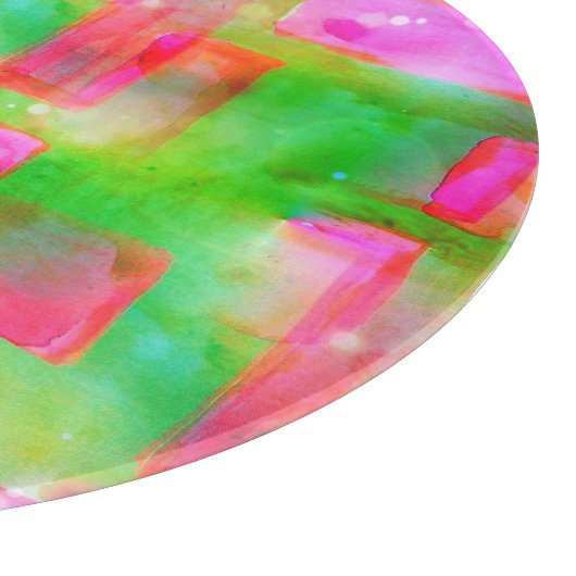 太陽光の抽象芸術色彩の鮮やかは黄色、ピンク カッティングボード (角)