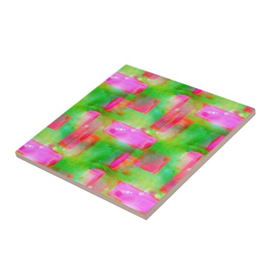 太陽光の抽象芸術色彩の鮮やかは黄色、ピンク タイル (側面)