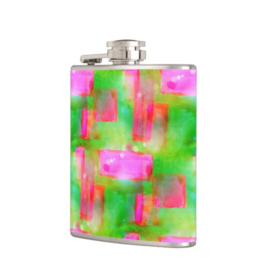 太陽光の抽象芸術色彩の鮮やかは黄色、ピンク フラスク (左)