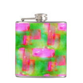 太陽光の抽象芸術色彩の鮮やかは黄色、ピンク フラスク (正面)