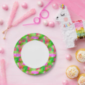 太陽光の抽象芸術色彩の鮮やかは黄色、ピンク ペーパープレート (パーティー)