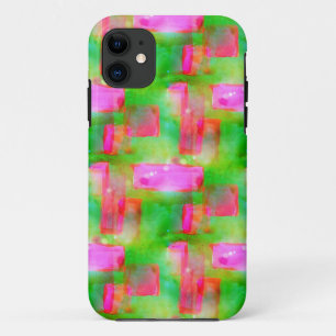 太陽光の抽象芸術色彩の鮮やかは黄色、ピンク iPhone 11 ケース