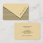 太陽光の黄色と黒のストライプフェイクが重なる 名刺 (正面/裏面)