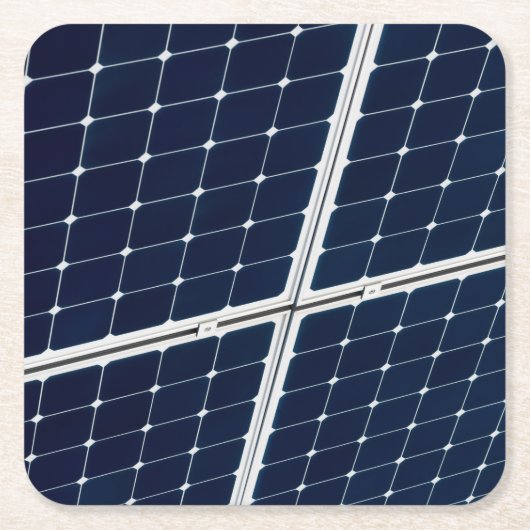 太陽光パネルの面白い画像 スクエアペーパーコースター (正面)