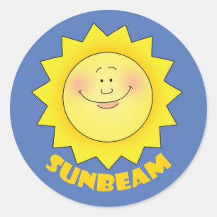 太陽光線のステッカー ラウンドシール