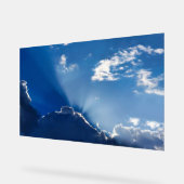 太陽光線の壁アート 青空 ミニマリストの雲 アクリルサイン (傾斜)