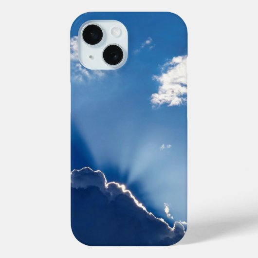 太陽光線の壁アート 青空 ミニマリストの雲 Case-Mate iPhoneケース (裏面)