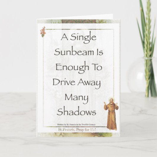 太陽光線の祈りの言葉聖者アッシジのフランチェスコ カード (正面)